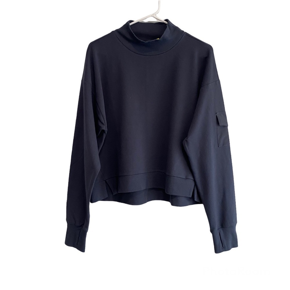 All in Motion™ Women's French Terry Butter Wash Sweatshirt Slate Size L - Picture 3 of 11